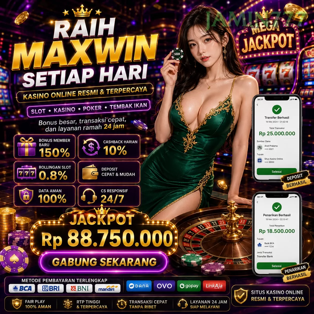 Login jamin777 Sekarang Bonus Melimpah